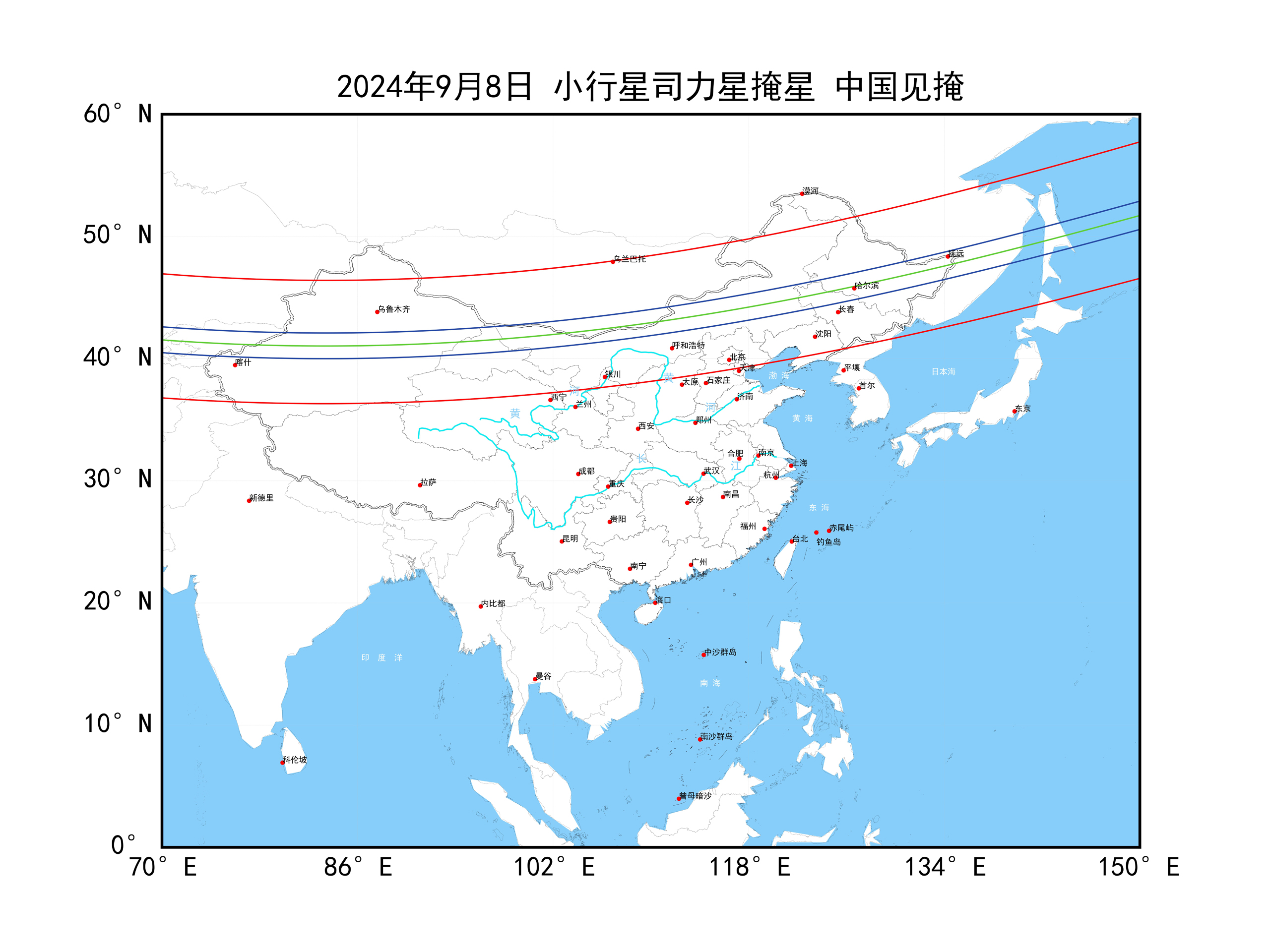 2024年9月8日小行星司力星掩星中国见掩