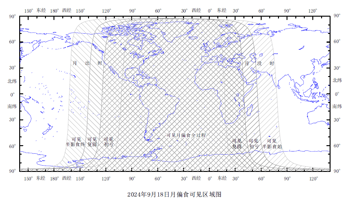 2024年9月18日月偏食见食区域图