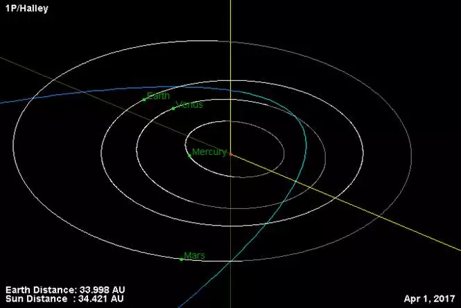 哈雷彗星的轨道。来源:JPL 1P.png