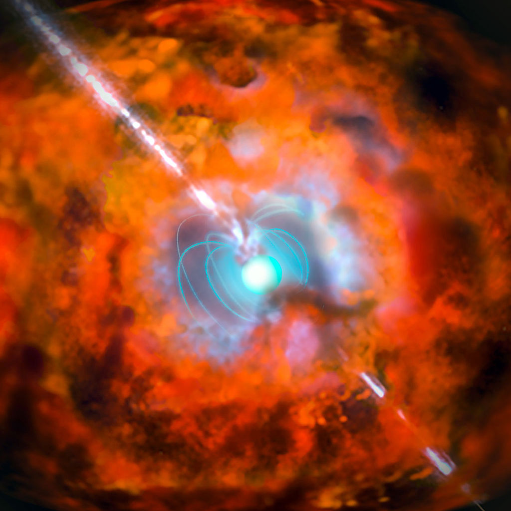 艺术家笔下正在发出脉冲的磁星(credit: ESO)