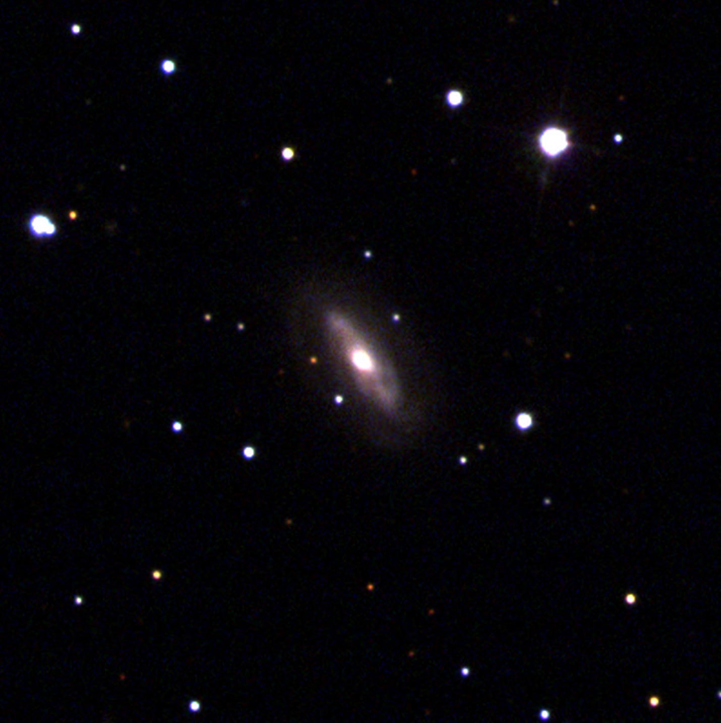 Galaxy J0437+2456 is thought to be home to a supermassive, moving black hole. Credit: Sloan Digital Sky Survey (SDSS)