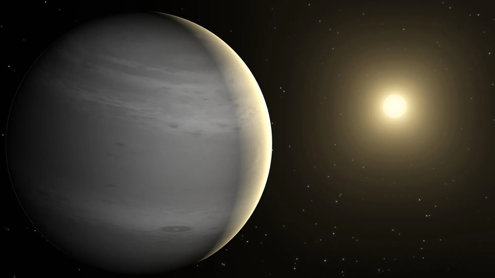 艺术家对气态巨行星及其G5型母恒星的印象。图片来源:NASA