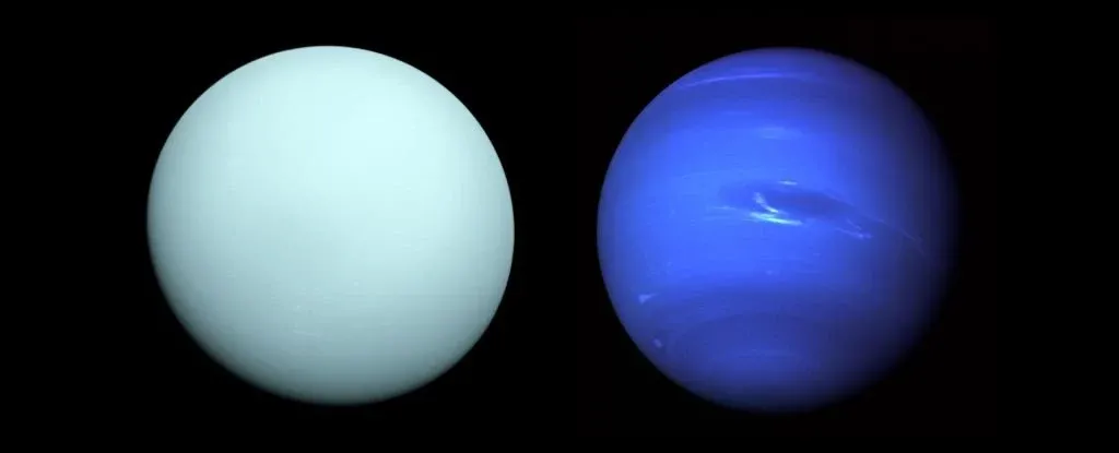 天王星(左)与海王星
