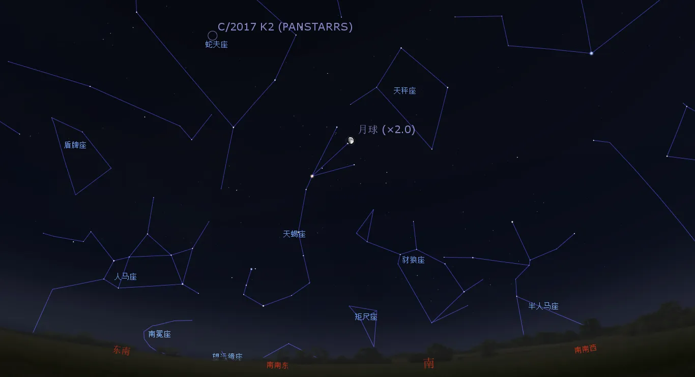 2022/7/10 月掩房宿三(2.3等)