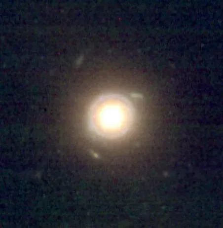 星系SPT-S J041839-4751.8爱因斯坦环的近红外图像。图片来源:JWST/MAST;Spaceguy44/Reddit