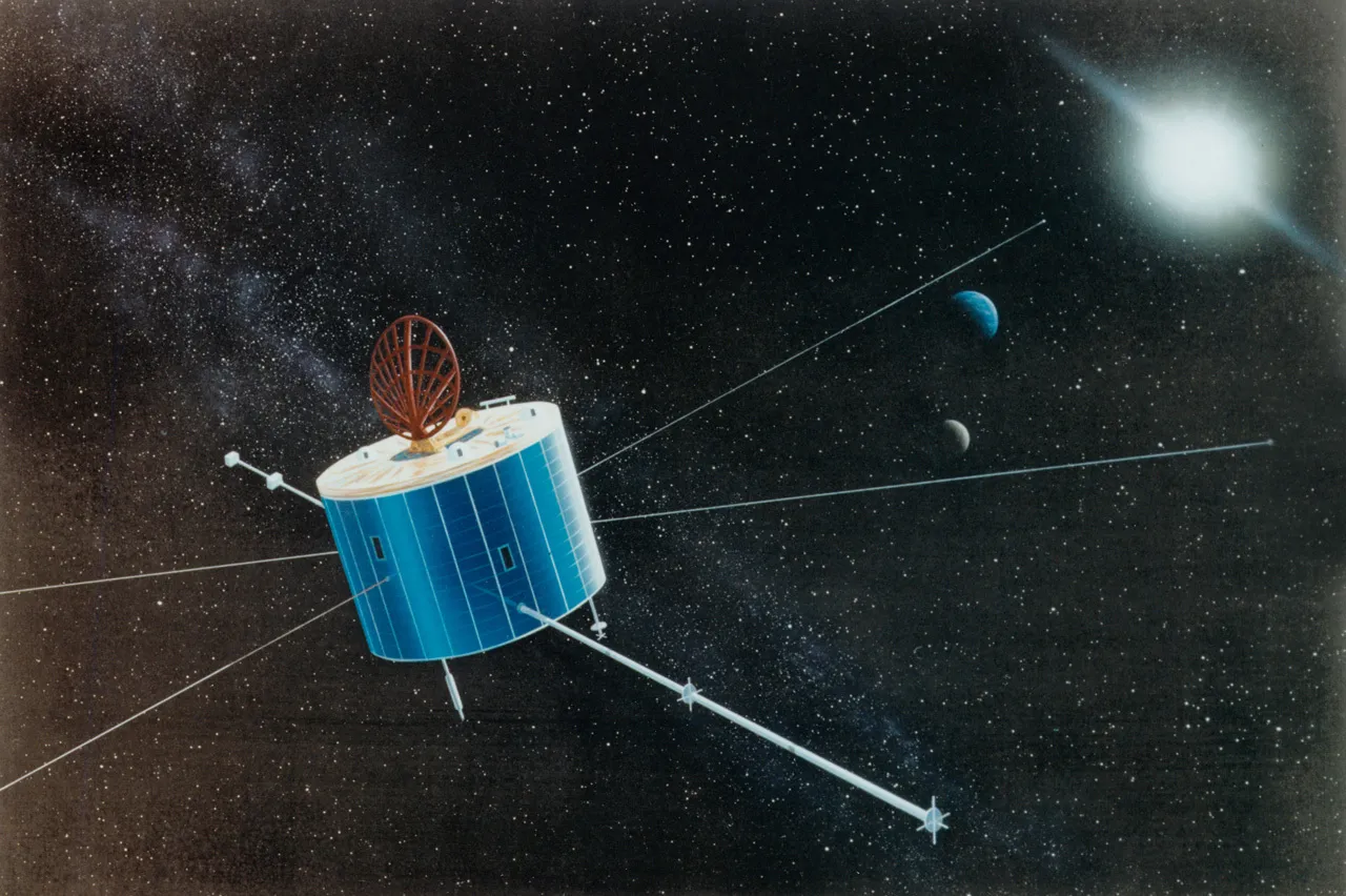 An artist's concept of the Geotail spacecraft. Credits: NASA