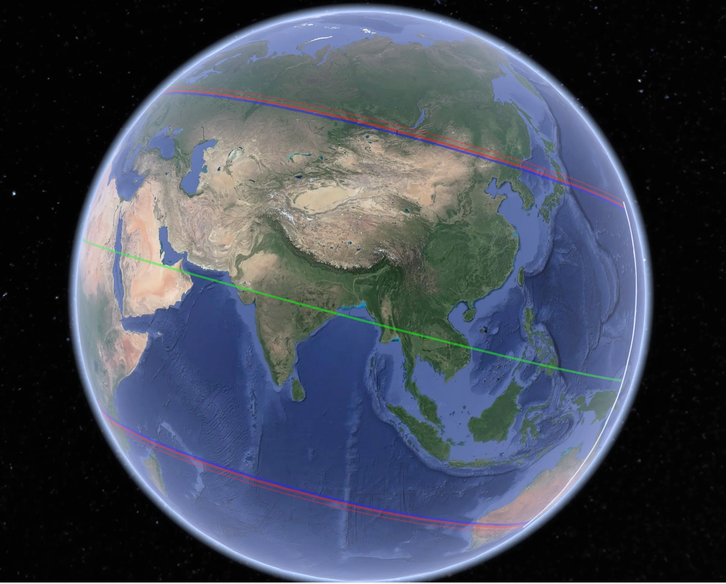 2023年3月29日,火星掩星掩带范围。