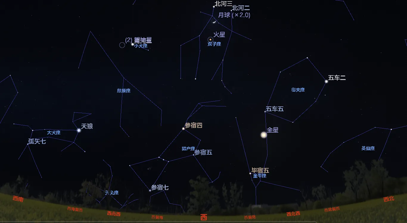 2023/4/26 火星、北河三近月