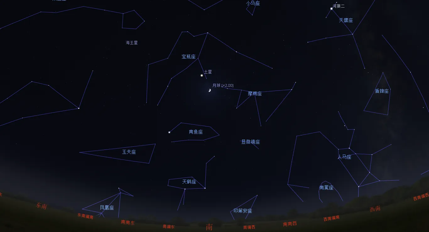 2023/11/20 土星合月 + 年度最大上弦月