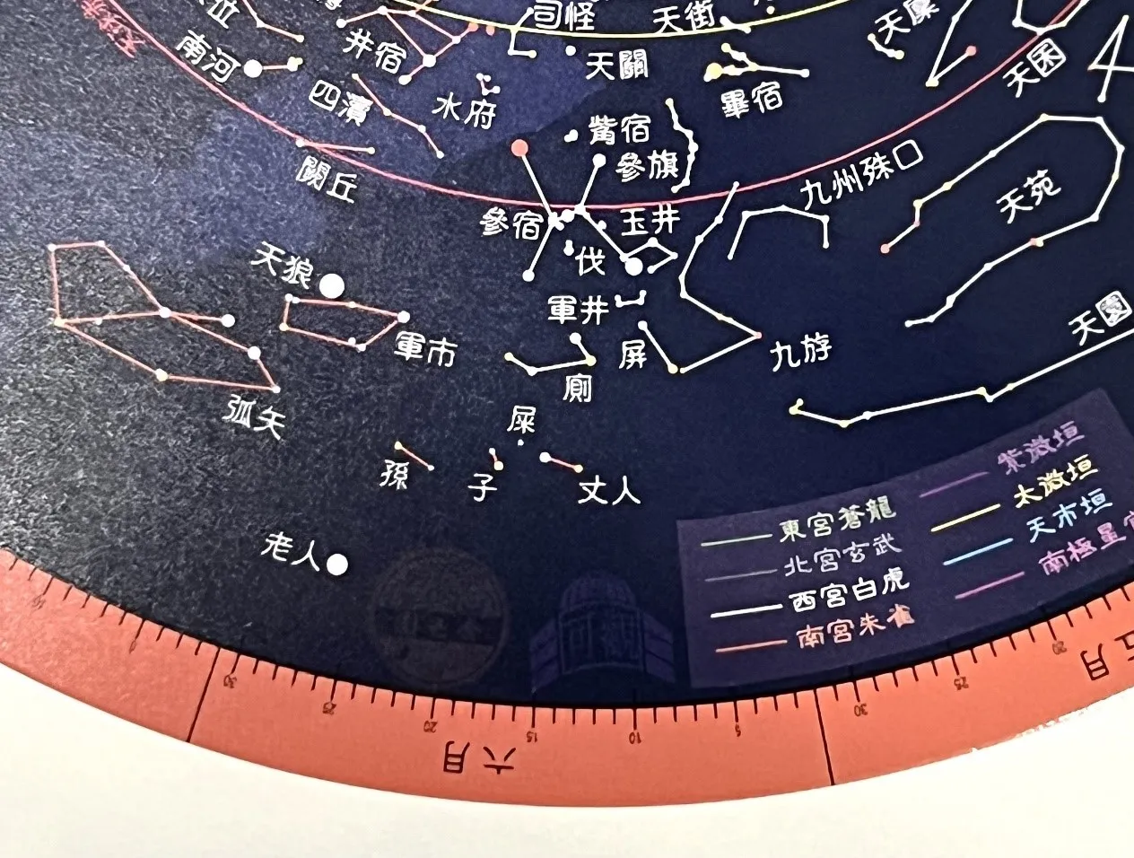 可观中心的中国星图,局部放大。